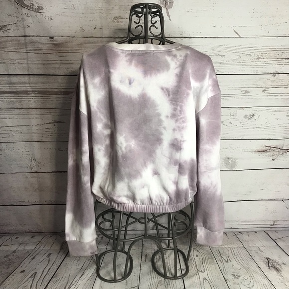 10) Hippie Rose Lilac Tie Dye Crewneck Pullover Sweatshirt Size Medium - Picture 6 of 12